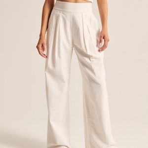 white linen pants